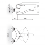 ROSAN CUBO BATERIJA ZIDNA L-200-S JC3212S