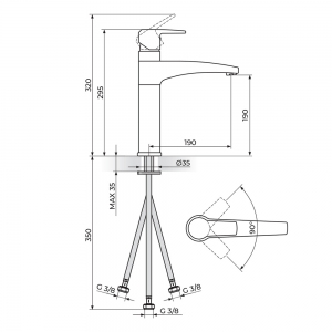 ROSAN CUBO BATERIJA ZA SUDOPERU 3 CEVI JC38103 ROSAN CUBO BATERIJA ZA SUDOPERU 3 CEVI JC38103