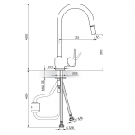 ROSAN CUBO BATERIJA ZA SUDOPERU SA IZVLAČNIM TUŠEM JC38601