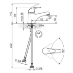 PERLA baterija za lavabo JP301001 PERLA baterija za lavabo JP301001
