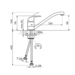 PERLA baterija za sudoperu 2 cevi JP381001