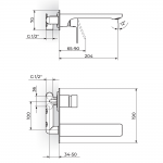 ROSAN QUADRO UZIDNA BATERIJA ZA LAVABO 230 JQ31401