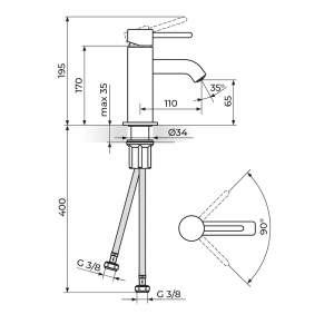 ROSAN ZERRO BATERIJA ZA LAVABO JZ30101