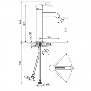 ROSAN ZERRO BATERIJA ZA LAVABO VISOKA JZ30109 ROSAN ZERRO BATERIJA ZA LAVABO VISOKA JZ30109