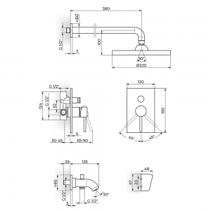 ROSAN ZERRO UZIDNA BATERIJA ZA KADU SA UZIDNIM I RUČNIM TUŠEM JZ31701 ROSAN ZERRO UZIDNA BATERIJA ZA KADU SA UZIDNIM I RUČNIM TUŠEM JZ31701