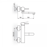 ROSAN ZERRO ZIDNA BATERIJA IZLIV 150 MM JZ32115 ROSAN ZERRO ZIDNA BATERIJA IZLIV 150 MM JZ32115
