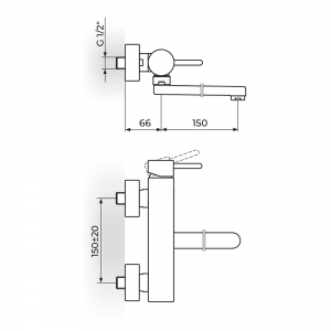 ROSAN ZERRO ZIDNA BATERIJA IZLIV 150 MM JZ32115 ROSAN ZERRO ZIDNA BATERIJA IZLIV 150 MM JZ32115