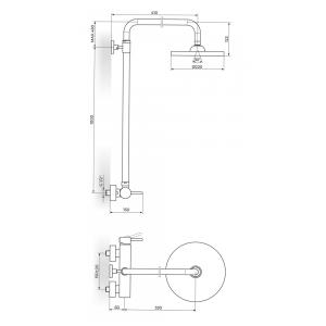 ROSAN ZERRO BATERIJA TUŠ KADU SA USPONSKIM TUŠEM  JZ37252