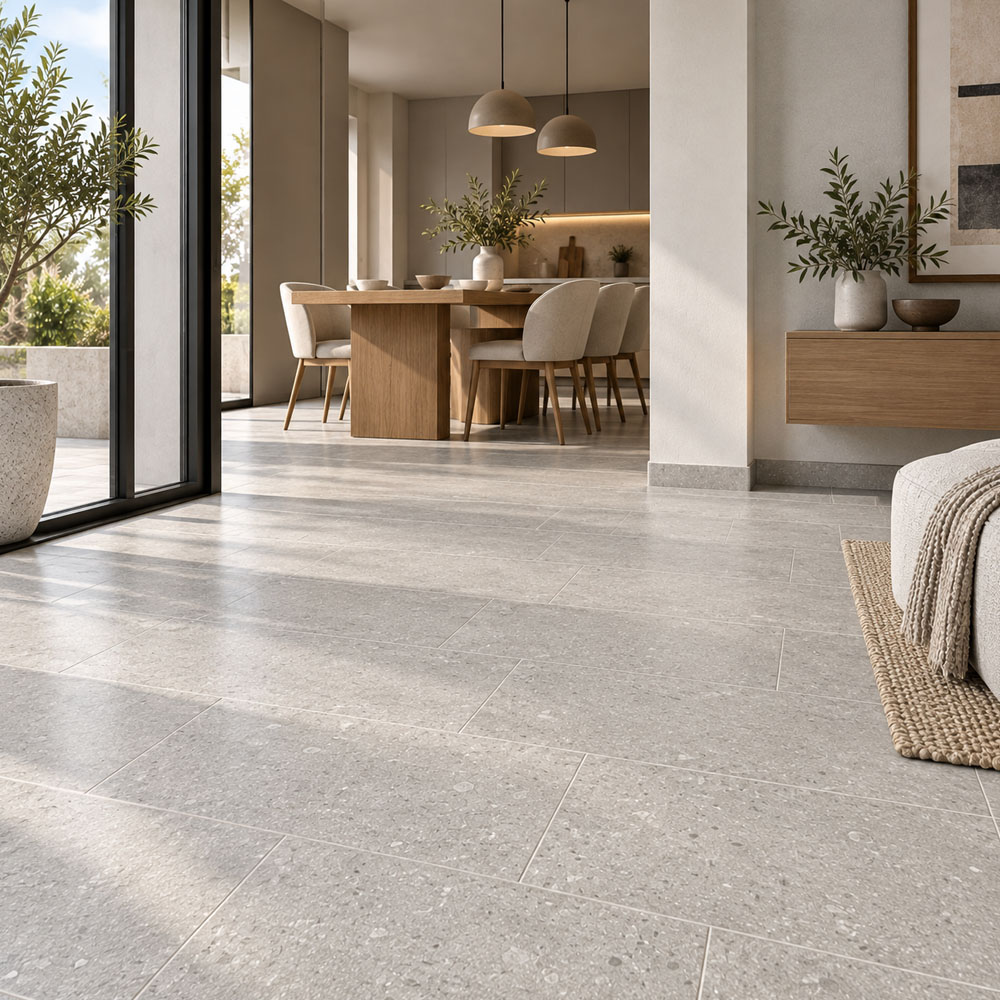 KUVARS Light grey 30x60 KUVARS Light Grey 30x60 mat granitne pločice na podu i zidu savremenog stambenog enterijera