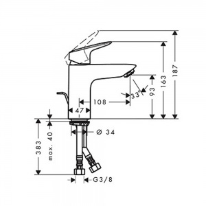 Hansgrohe Logis 100 baterija za lavabo 71100000
