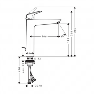 Hansgrohe Logis 190 baterija za lavabo 190 71090000