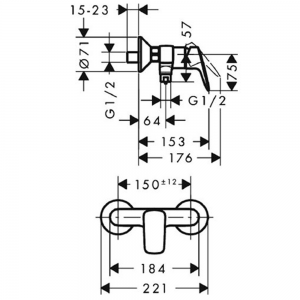 Hansgrohe Focus baterija za tuš kadu 31976000