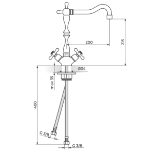 BRONTEE baterija za lavabo NB21101