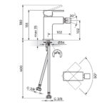 QUADRO baterija za bide JQ39101 dimenzije