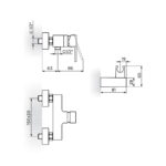 QUADRO baterija za tuš kadu JQ37101 dimenzije