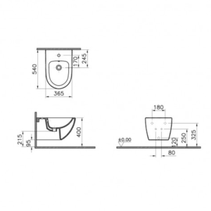 VITRA Sento konzolni bide 4338B003-1046