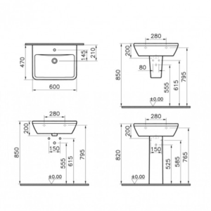 VITRA Integra konzolni lavabo 60x47 7050B003-0001