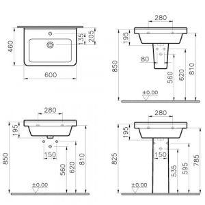 VITRA  S50 KONZOLNI LAVABO 60X46  5310L003-0001
