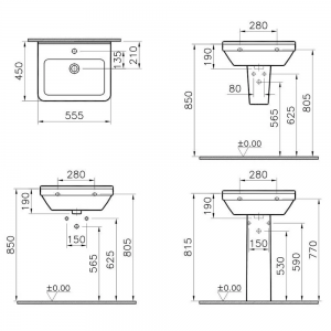 VITRA S50 KONZOLNI LAVABO 55,5X45 5309L003-0001 VITRA S50 KONZOLNI LAVABO 55,5X45 5309L003-0001