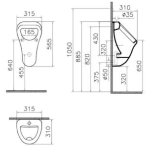 arkitekt pisoar spoljasnji dovod tc