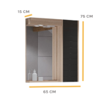 MOSTAR Black Sonomo 65 ormarić sa ogledalom