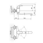 PERLA zidna baterija izliv 150mm JP321015