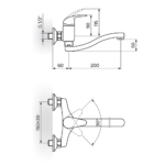 PERLA zidna baterija izliv S 200mm JP321S20