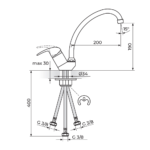 PERLA baterija za sudoperu 3 cevi JP382003
