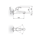 PERLA baterija za hladnu vodu JP521001