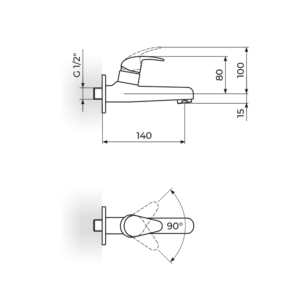 PERLA baterija za hladnu vodu JP521001