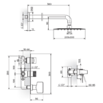 S2 Black baterija za tuš kadu - komplet 231605B