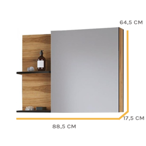 PIRAMIT Hazar Black 90 ormarić sa ogledalom