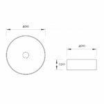 HARMONY lavabo nadgradni fi 40 crni mat