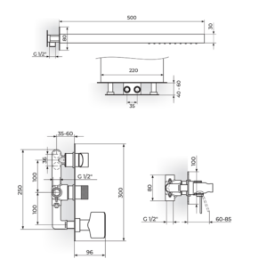 S2 Black baterija za tuš kadu - komplet 231609B