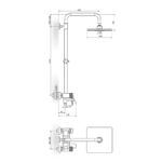 S2 Black baterija za tuš kadu sa usponskim tušem - komplet 237351B