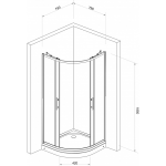 Tuš kabina R80x185/5mm staklo sa kvadratićima JAK5281