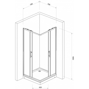 Tuš kabina 80x80x185/5mm staklo sa kvadratićima JAK5181
