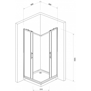 Tuš kabina 90x90x185/5mm staklo sa kvadratićima JAK5191 Tuš kabina 90x90x185/5mm staklo sa kvadratićima JAK5191