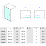 Tuš paravan između dva zida 100x195 ATLAS Pro C-02-431000