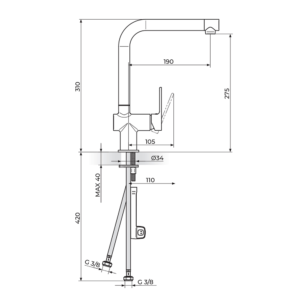 S2 Black baterija za sudoperu 238201B