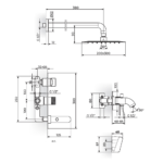 S2 Black baterija za tuš kadu - komplet 231705B
