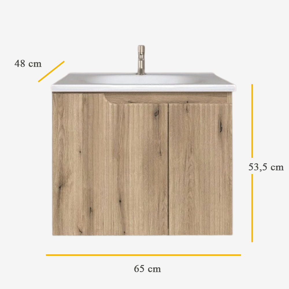 EURIDIKA HV Pino Oak ormarić sa umivaonikom dimenzije EURIDIKA HV Pino Oak ormarić sa umivaonikom dimenzije