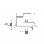KERASUS Venus baterija za kadu sa ručnim tušem 10301