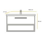 ZUMA Antracite Oak 80 ormarić sa umivaonikom