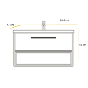 ZUMA Antracite Oak 80 ormarić sa umivaonikom