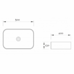 AURA lavabo nadgradni 50x40