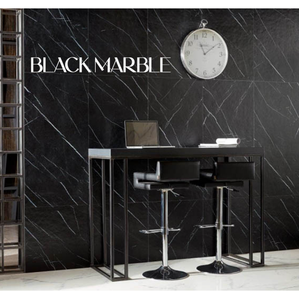 BLACK Marble matt rett 60x120