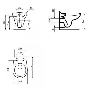 EUROVIT konzolna wc šolja W740601