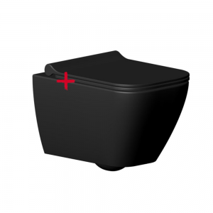 SATURN BLACK RIMOUT konzolna wc šolja sa soft close wc daskom