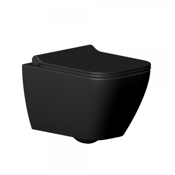 SATURN BLACK RIMOUT konzolna wc šolja u kompletu sa soft close wc daskom